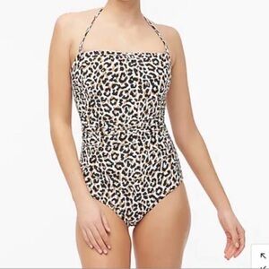 Kona Sol Leopard Print Ruched One
Piece Swim Suit Size L